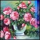 Dipinti ad Olio - - Vaso con rose