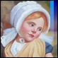 Dipinti ad Olio - - Bambina con mele